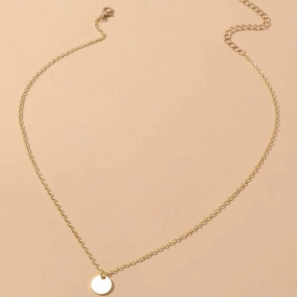 Gold Circular Disc Necklace - Picture 3 of 3
